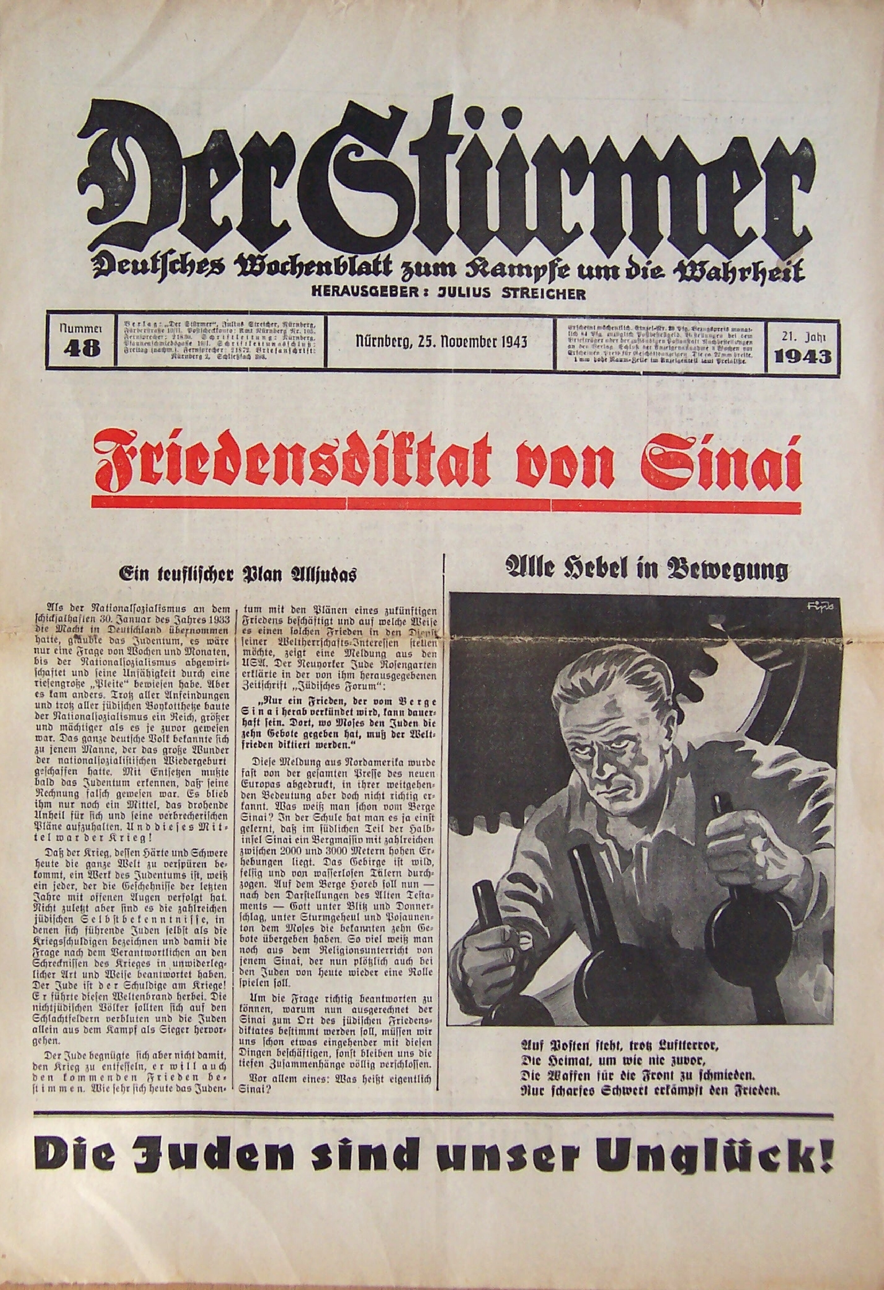 Der Stürmer - 1943 Nr. 48 - Friedensdiktat von Sinai