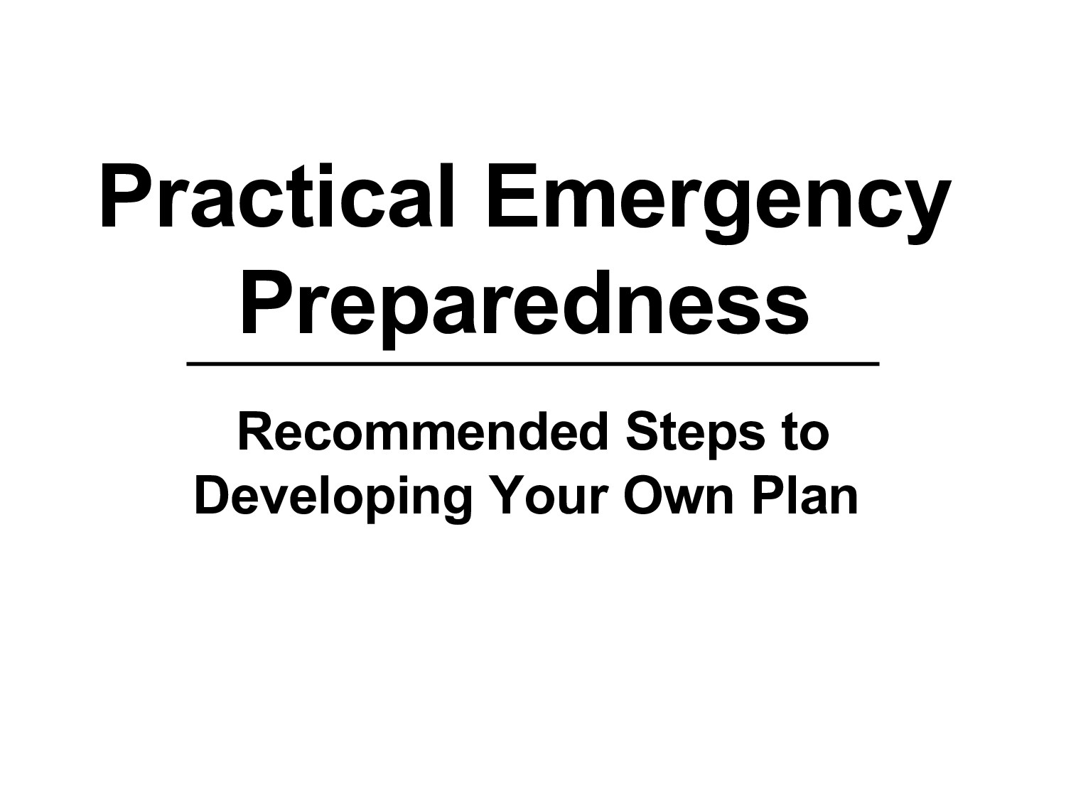 Emergency Preparedness