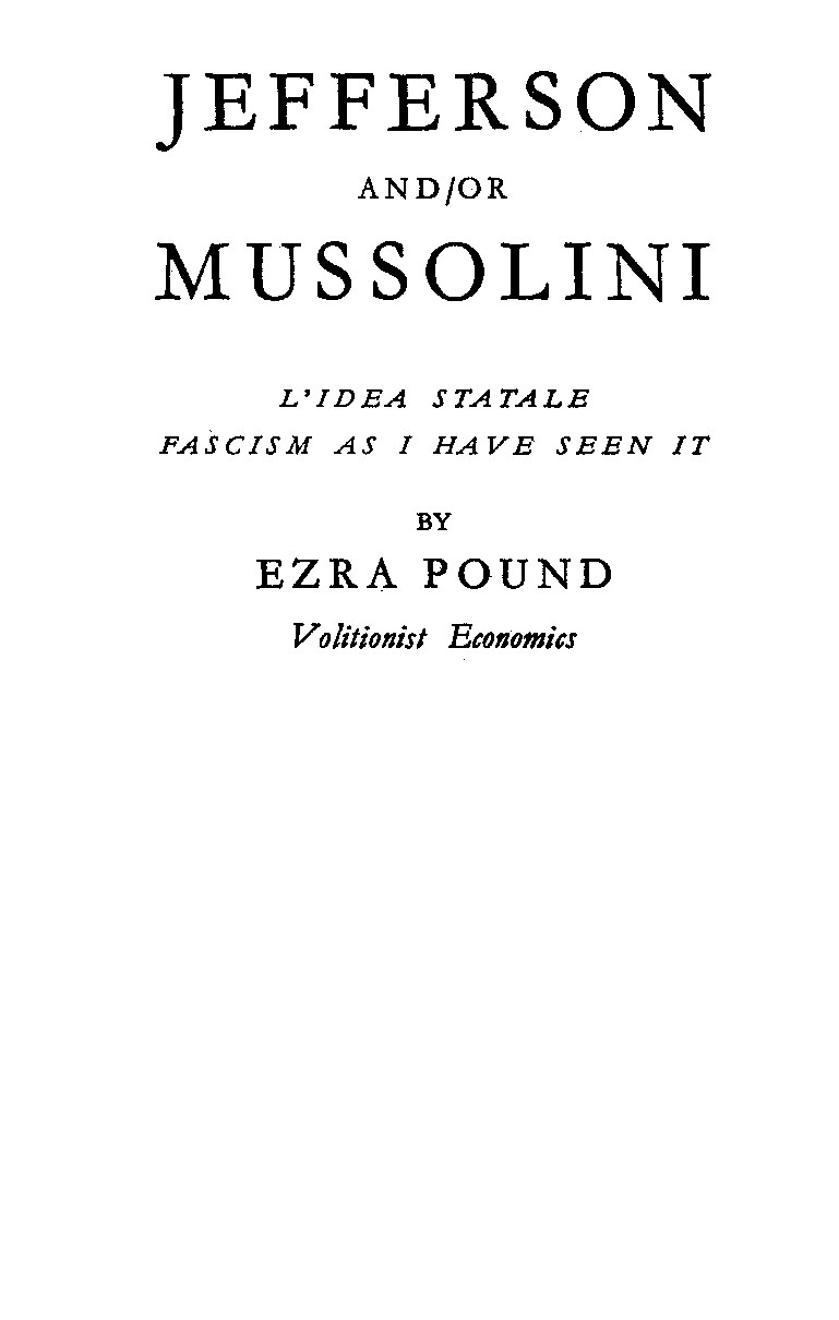 Jefferson and/or Mussolini