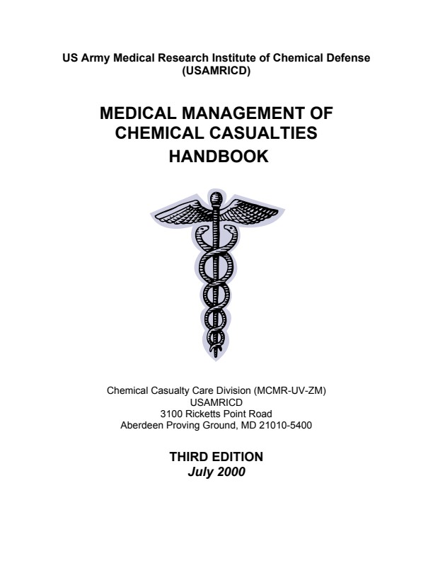 Medical Management of Chemical Casualties Handbook - US Army