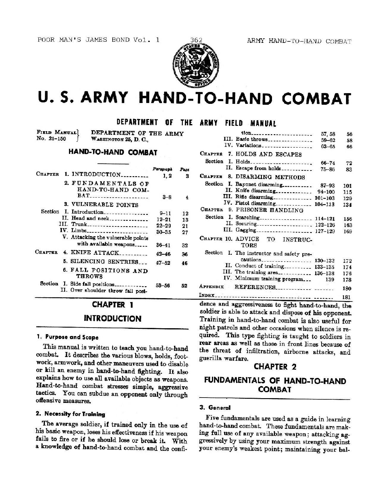 FM 21-150 Hand to Hand Combat 1954