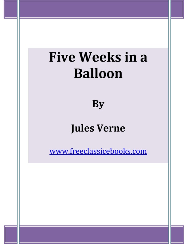 Jules Verne Five Weeks in a Balloon