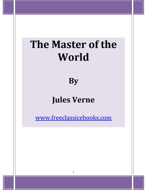 Jules Verne The Master of the World