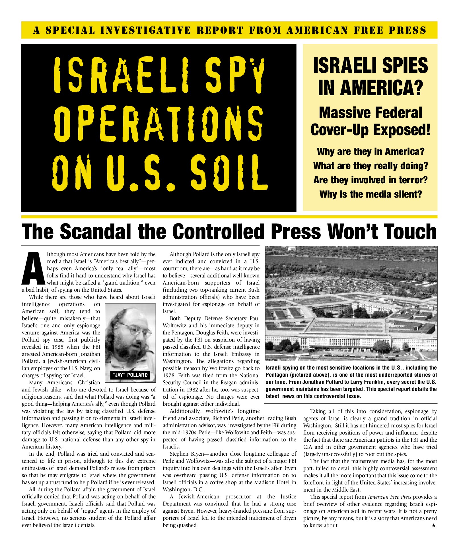 Israeli Spy Ops in U.S. Report