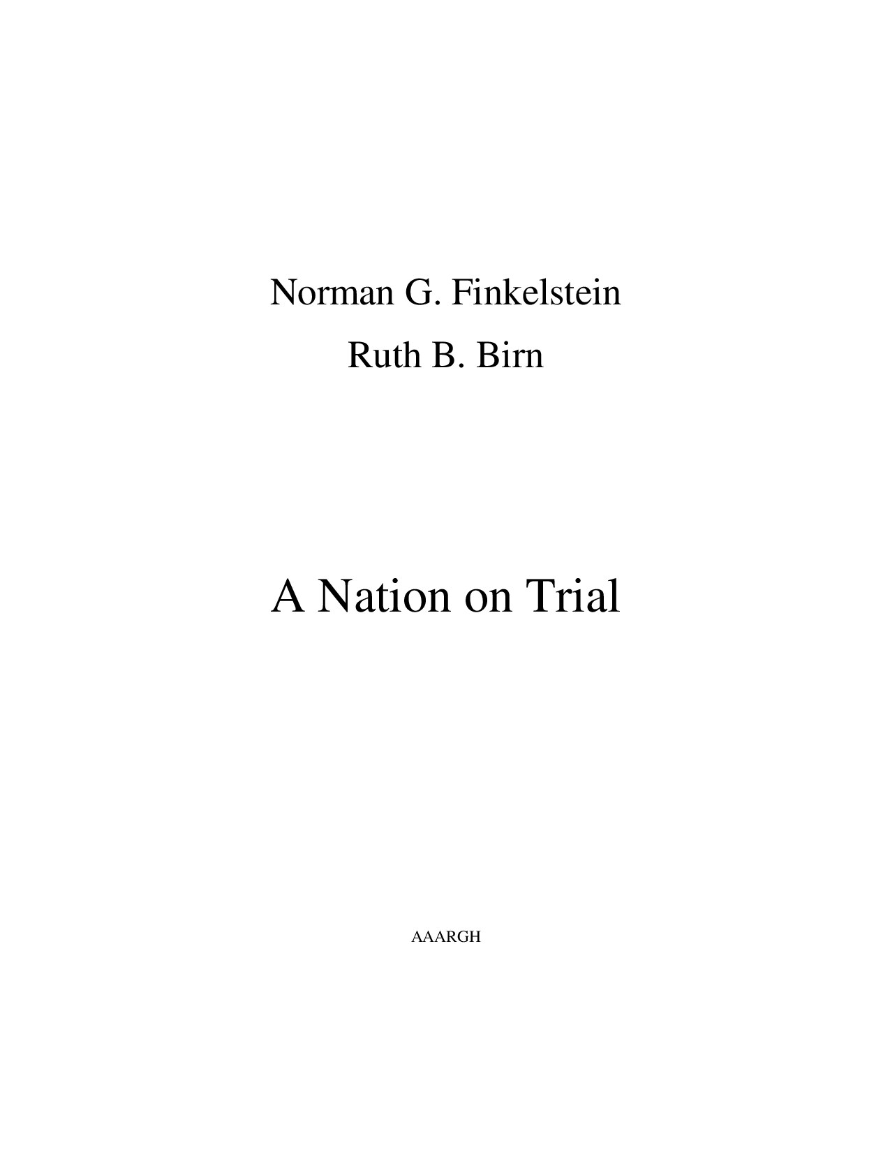 A Nation on Trial