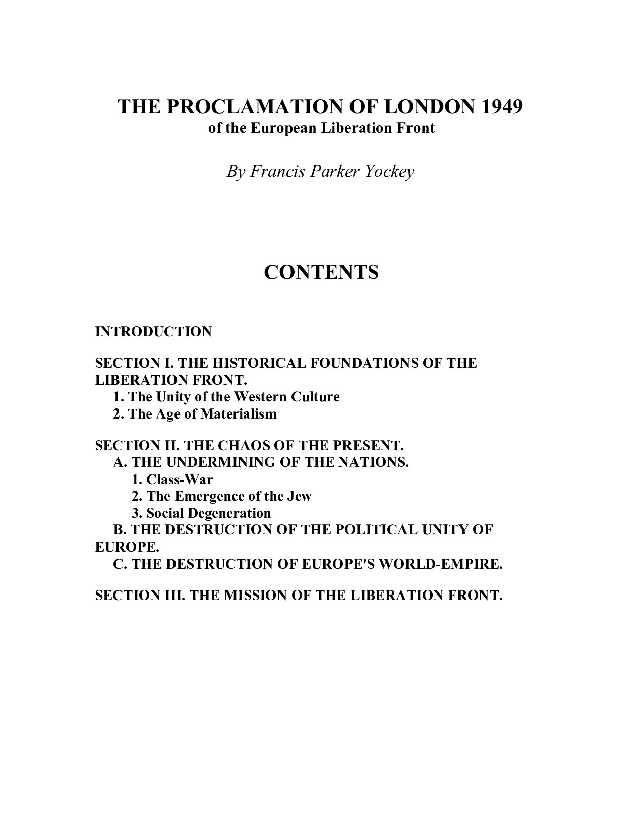 THE PROCLAMATION OF LONDON 1949