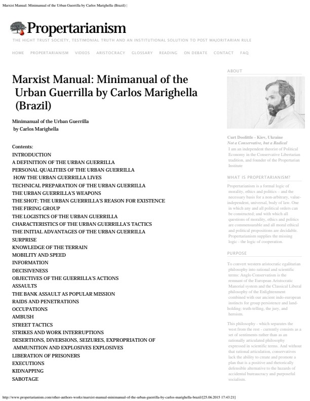 Marxist Manual: Minimanual of the Urban Guerrilla by Carlos Marighella (Brazil) |