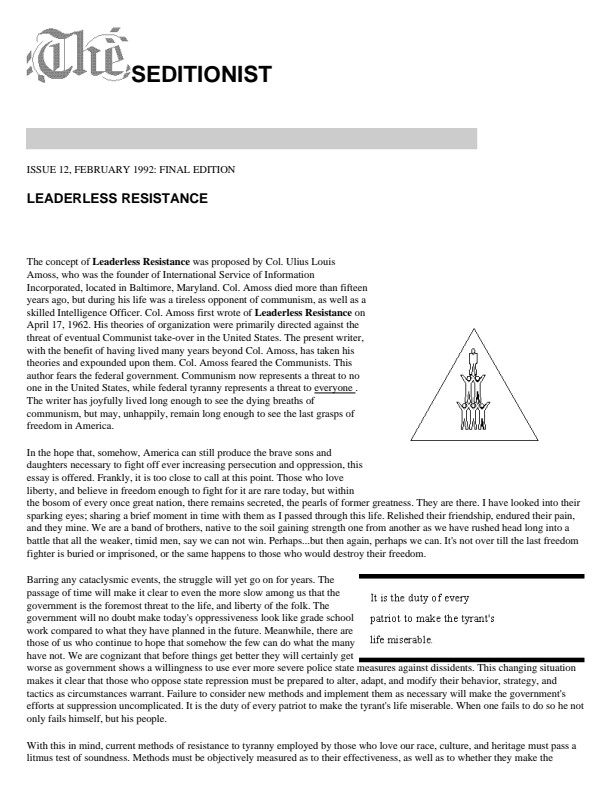 Leaderless Resistance