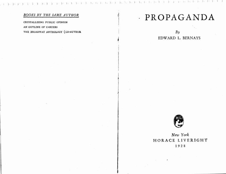 Bernays, Edward L.; Propaganda