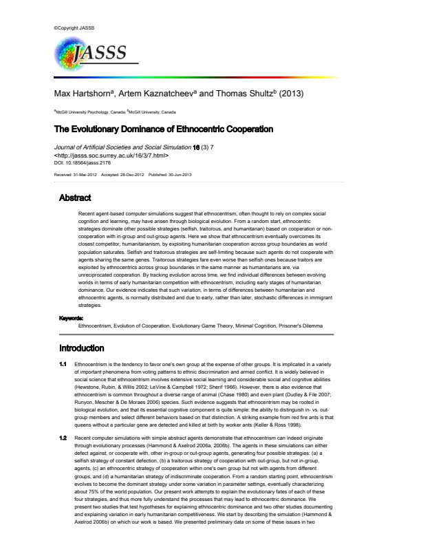 The Evolutionary Dominance of Ethnocentric Cooperation