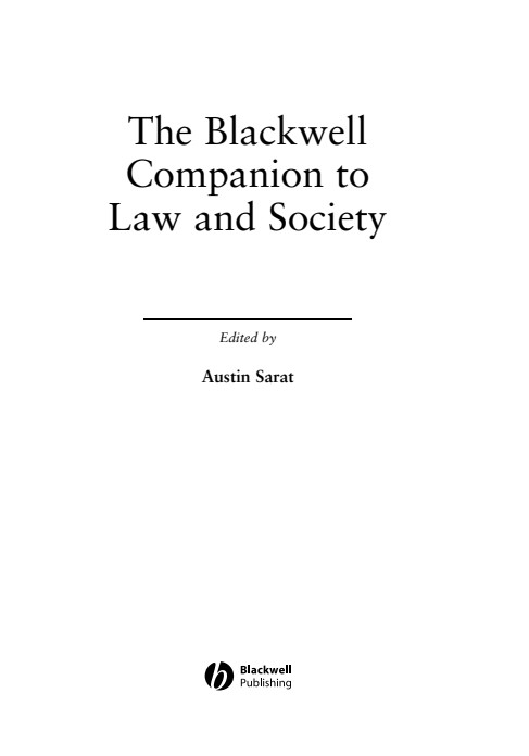 Austin Sarat - The Blackwell Companion to Law and Society