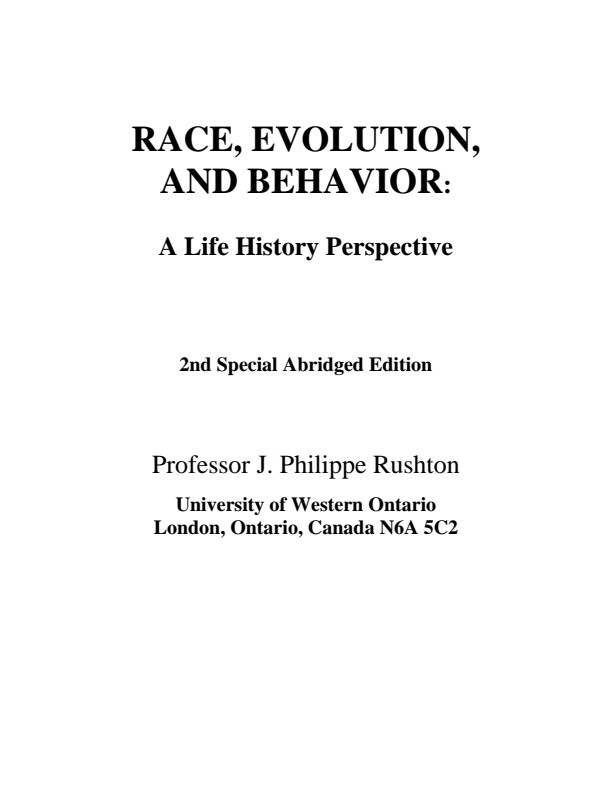 Race, Evolution, and Behavior: