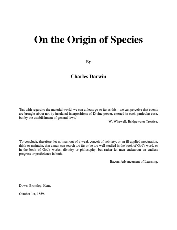 The Origin of The Species