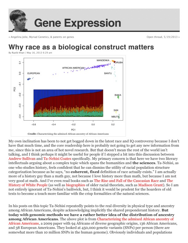 Gene Expression - Why race as a biological construct matters