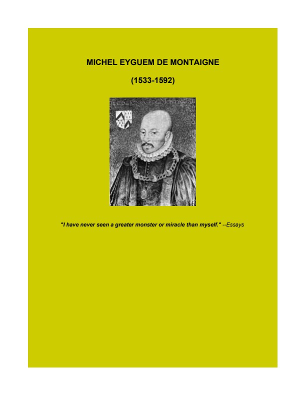 Michel Montaigne -- Essays