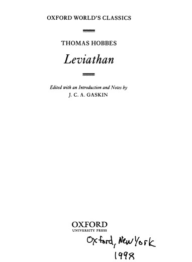 Thomas Hobbes - Leviathan