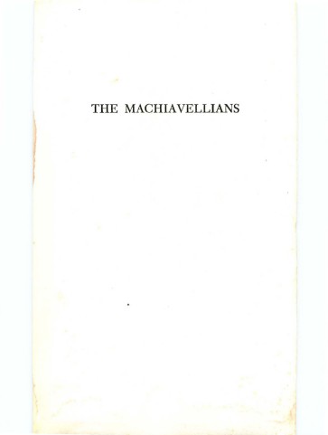 Burnham - The Machiavellians; Defenders of Freedom