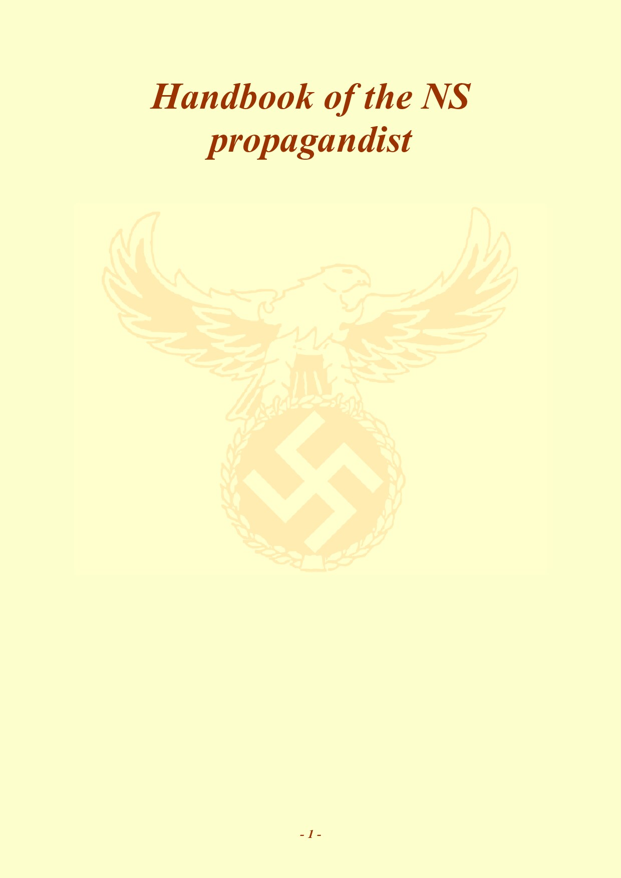 Handbook of the NS propagandist